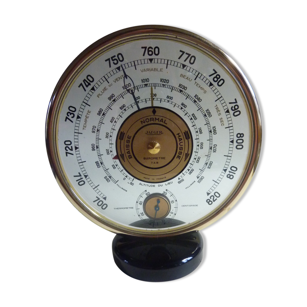 Baromètre thermomètre modèle 7 A. B. Signé Jaeger. Baro…