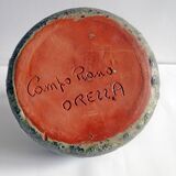 Old terracotta basket signed Campo Piano Orezza Corsican pottery Vintage 1960