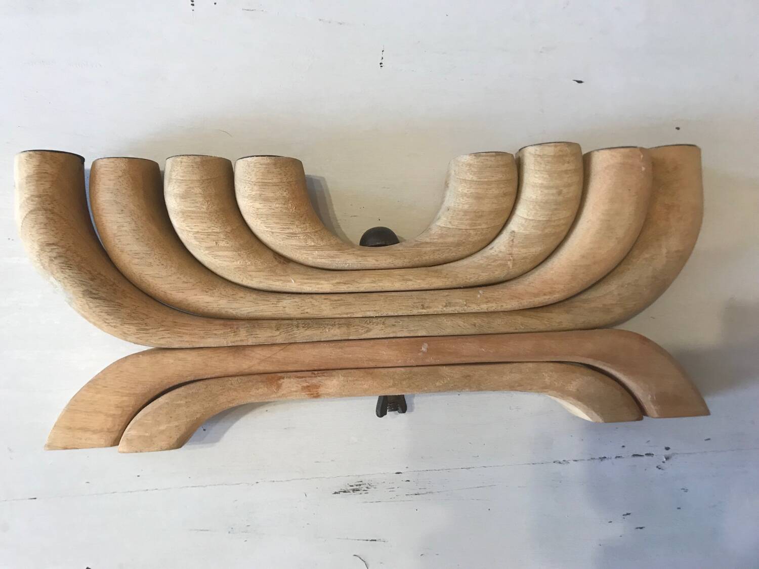 Scandinavian design vintage wood candle holder