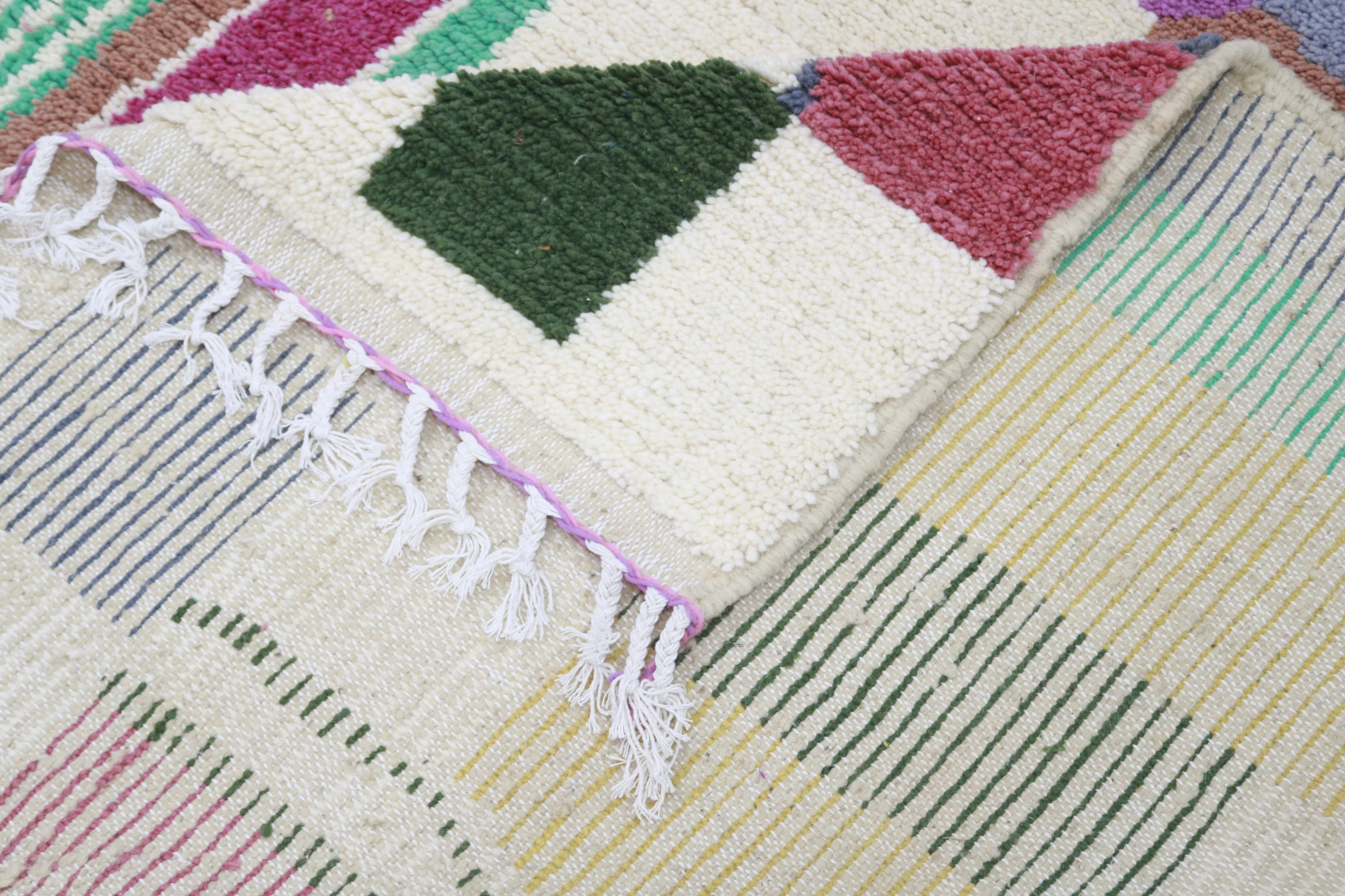 Azilal rug 295×195 cm – Abstract Moroccan rug with multicoloured geometric design, GO-973