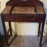 Coiffeuse bois et marbre rouge