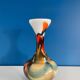 Vase opaline orange marron