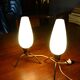 Pair of opaline tripod bedside lamps