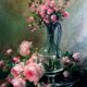 Old HST Still Life with Roses circa 1900 signed Martih 65x54 cm D151