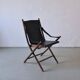 Vintage folding chair and tray table set | Campaign style