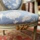 Pair of armchairs medallion in lacquered wood style louis xvi xix eme century