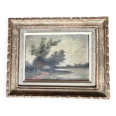 Painting: oil on panel - landscape