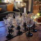 11 Octime Luminarc glasses - Black stem - 1980s