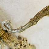 Pair of antique wall sconces in bronze - Louis XVI style / Saying