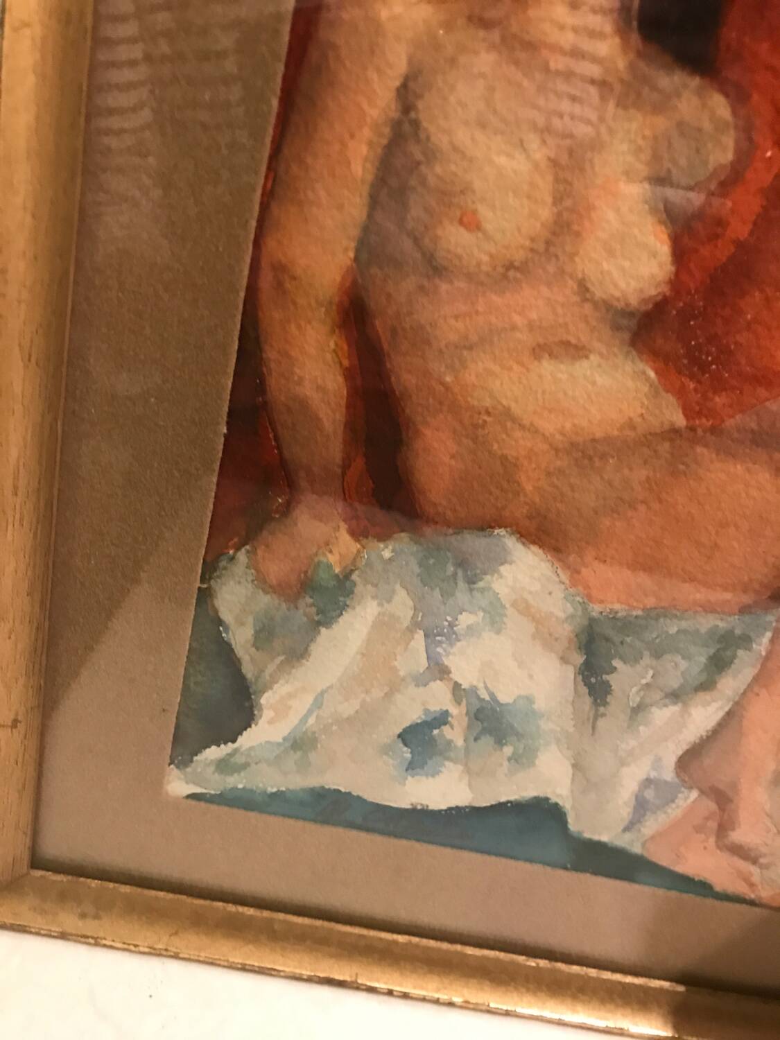 Watercolor, nude of Madeleine Charles