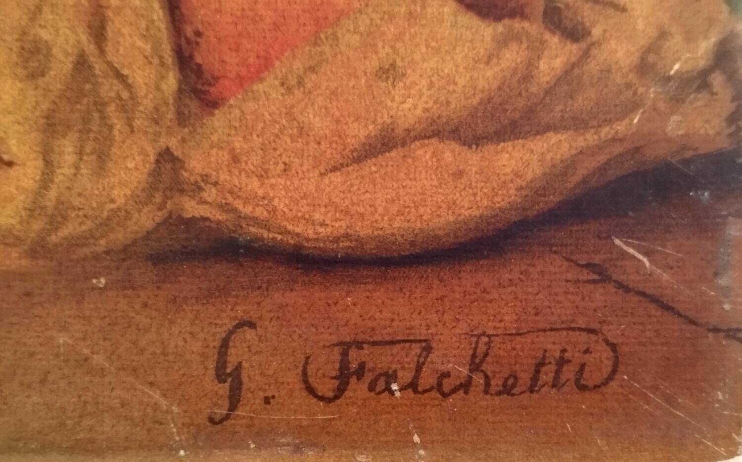 Chromolithograph Still Life Fruits Signed G. Falchetti