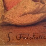 Chromolithograph Still Life Fruits Signed G. Falchetti