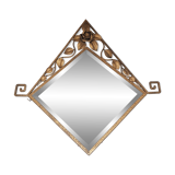 Bevelled asymmetrical art deco mirror 70x75cm