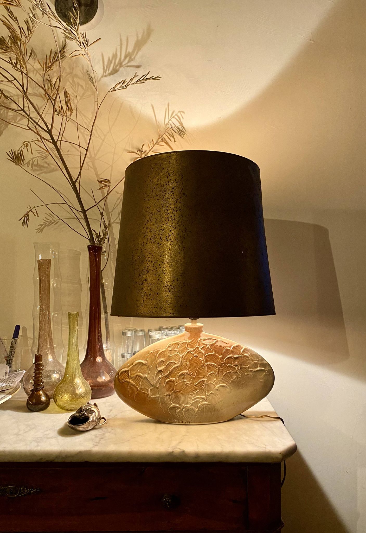 Lampe D.Prioton et abat-jour, années 70