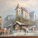 Oil on canvas Burnett district of Paris