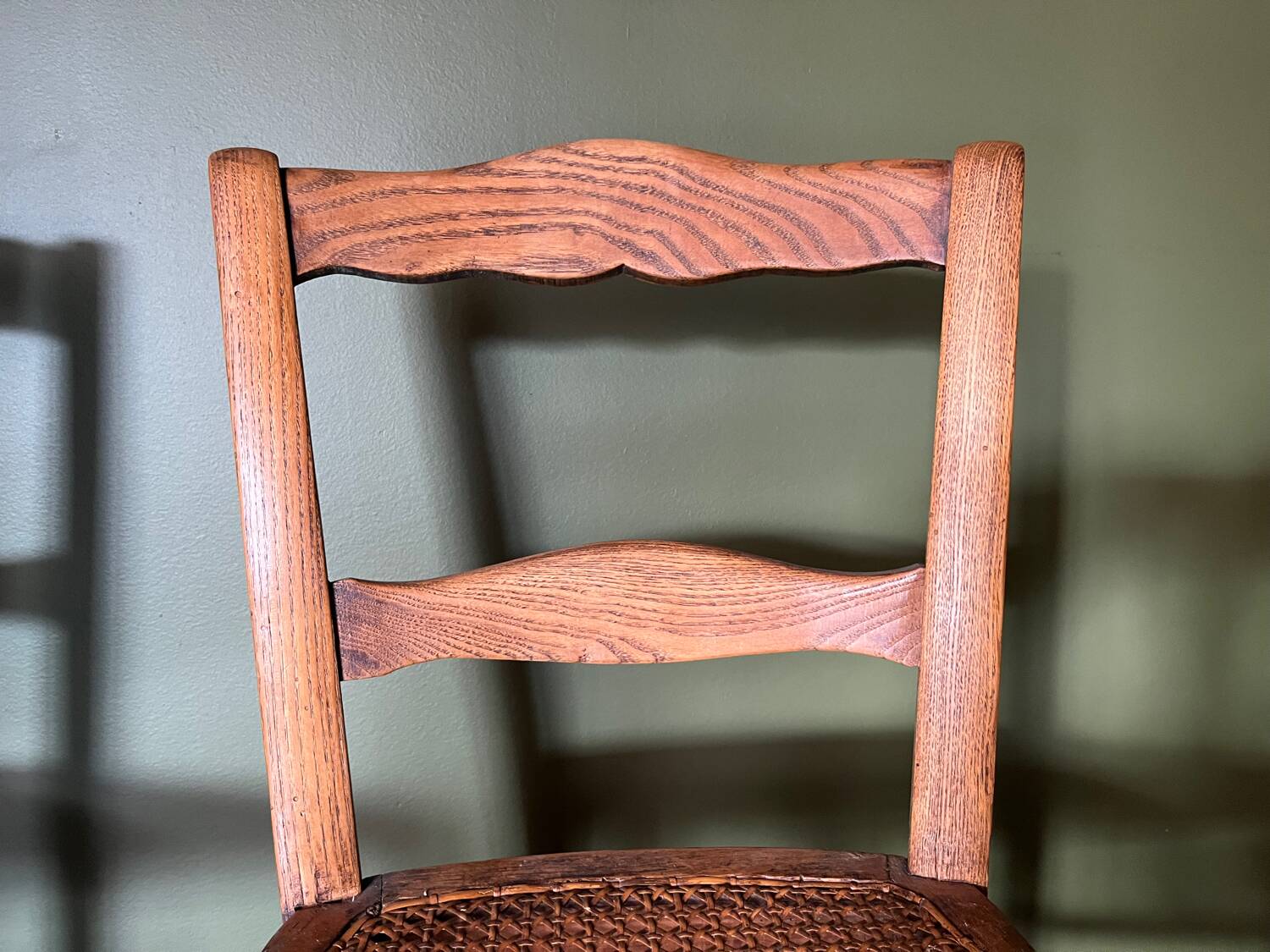 Pair of vintage chairs from the late 20th century with caning.