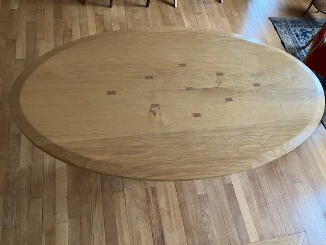 Solid oak dining table, unique creation.