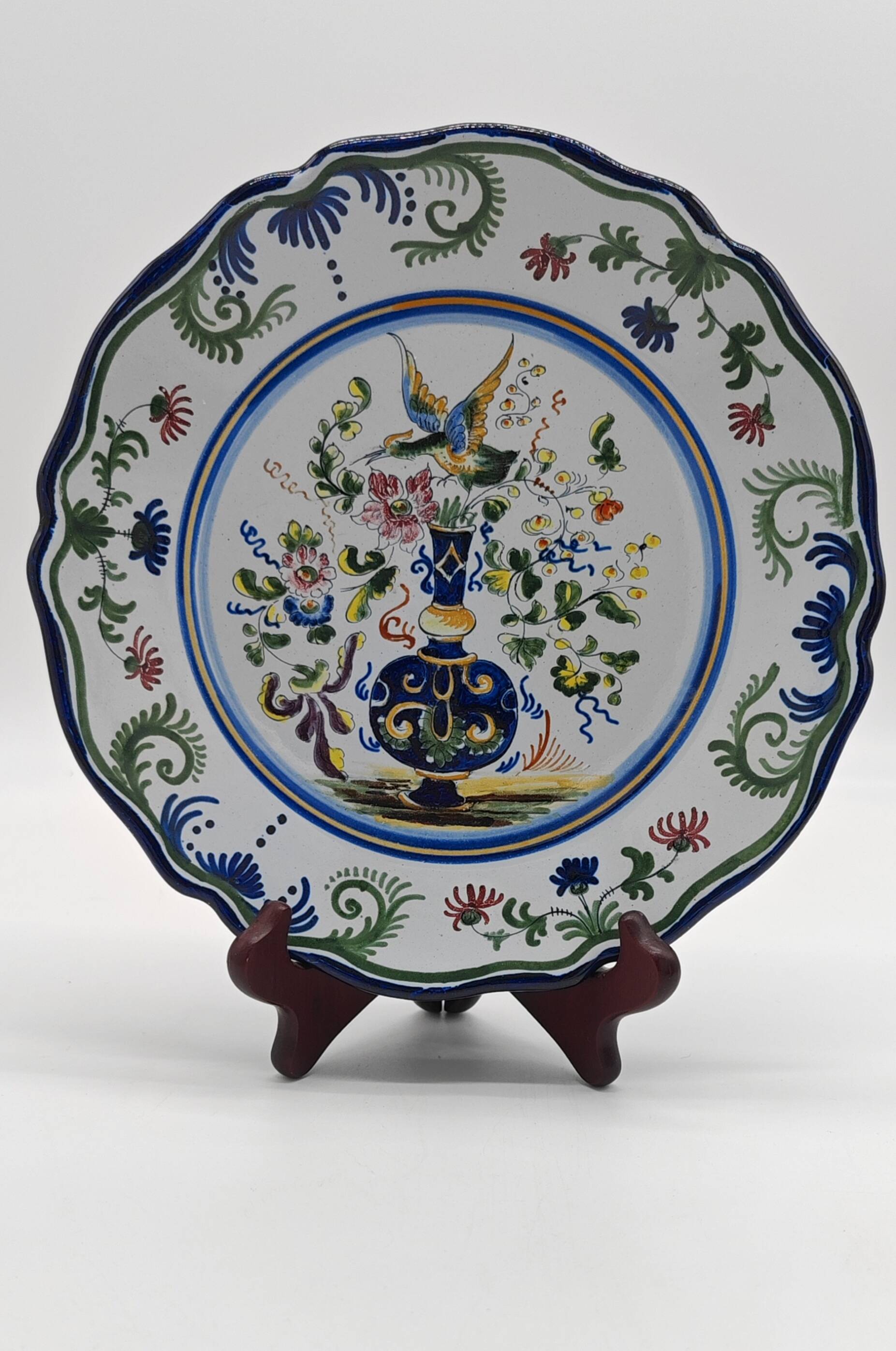 Pair of Nevers earthenware plates signed Félicien Cottard between 1898 and 1908