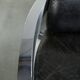 Vintage aviator design armchair in cowhide leather with aluminium