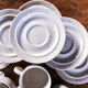 Set of 6 cups with its 6 speckled subcups