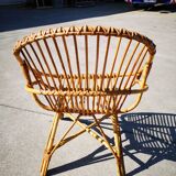 Four rattan chairs