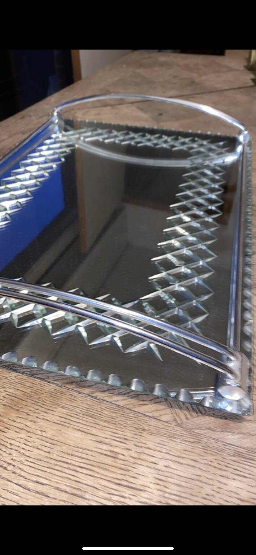 Vintage art deco-style mirror tray