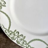 Round Creil & Montereau dish in green earthenware, "Napoleon" service