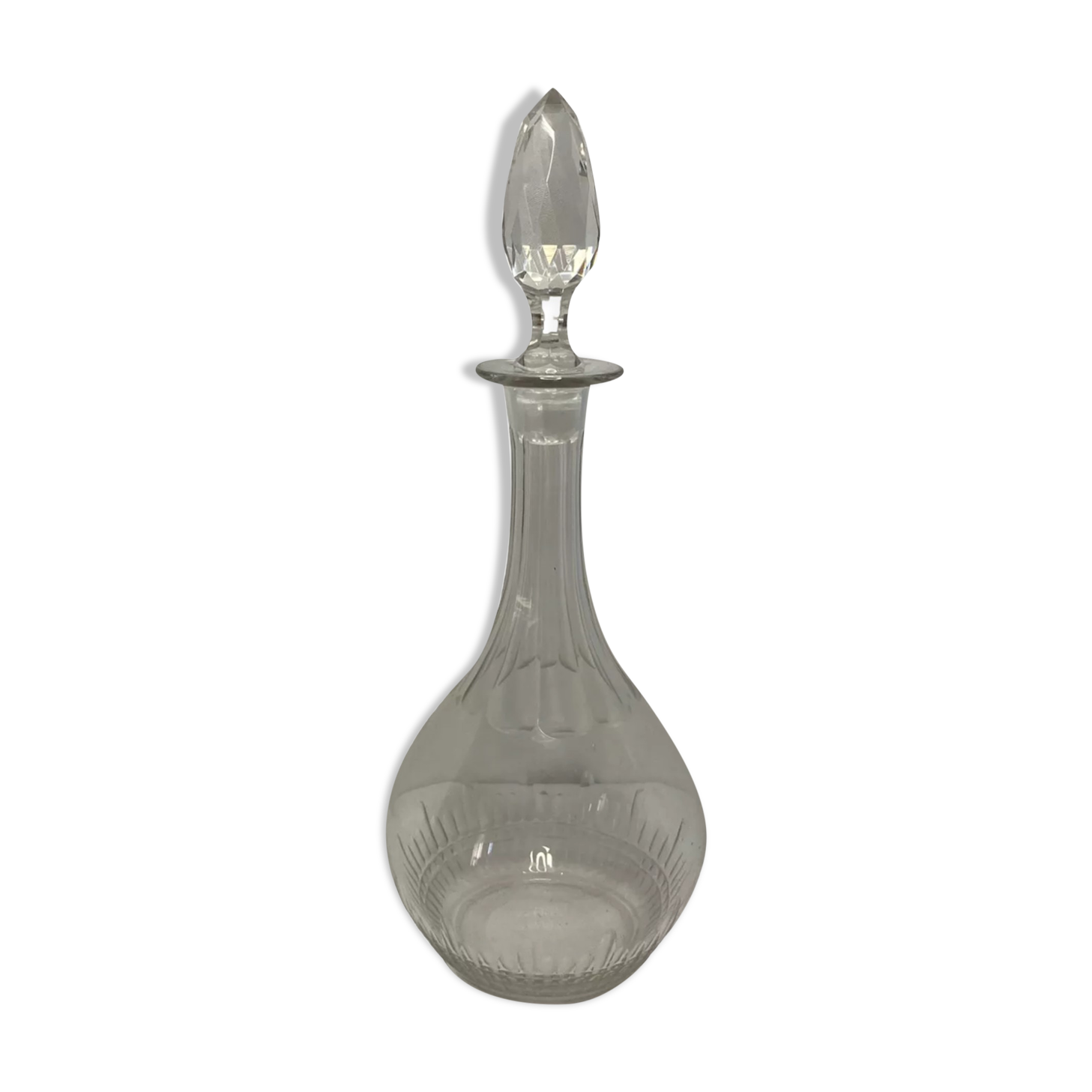2211785 Old crystal decanter cap facets XXth
