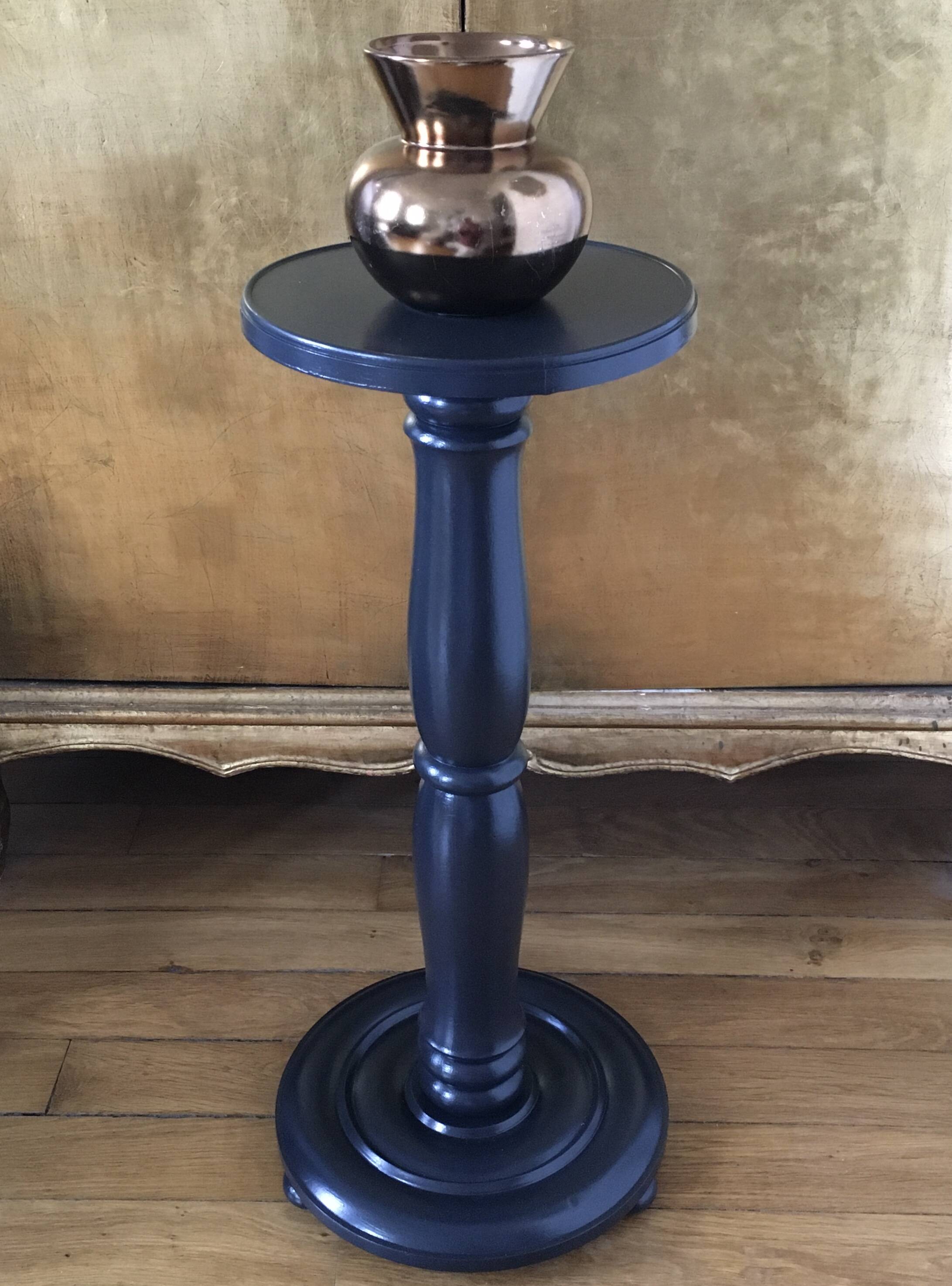 Large black oak stool