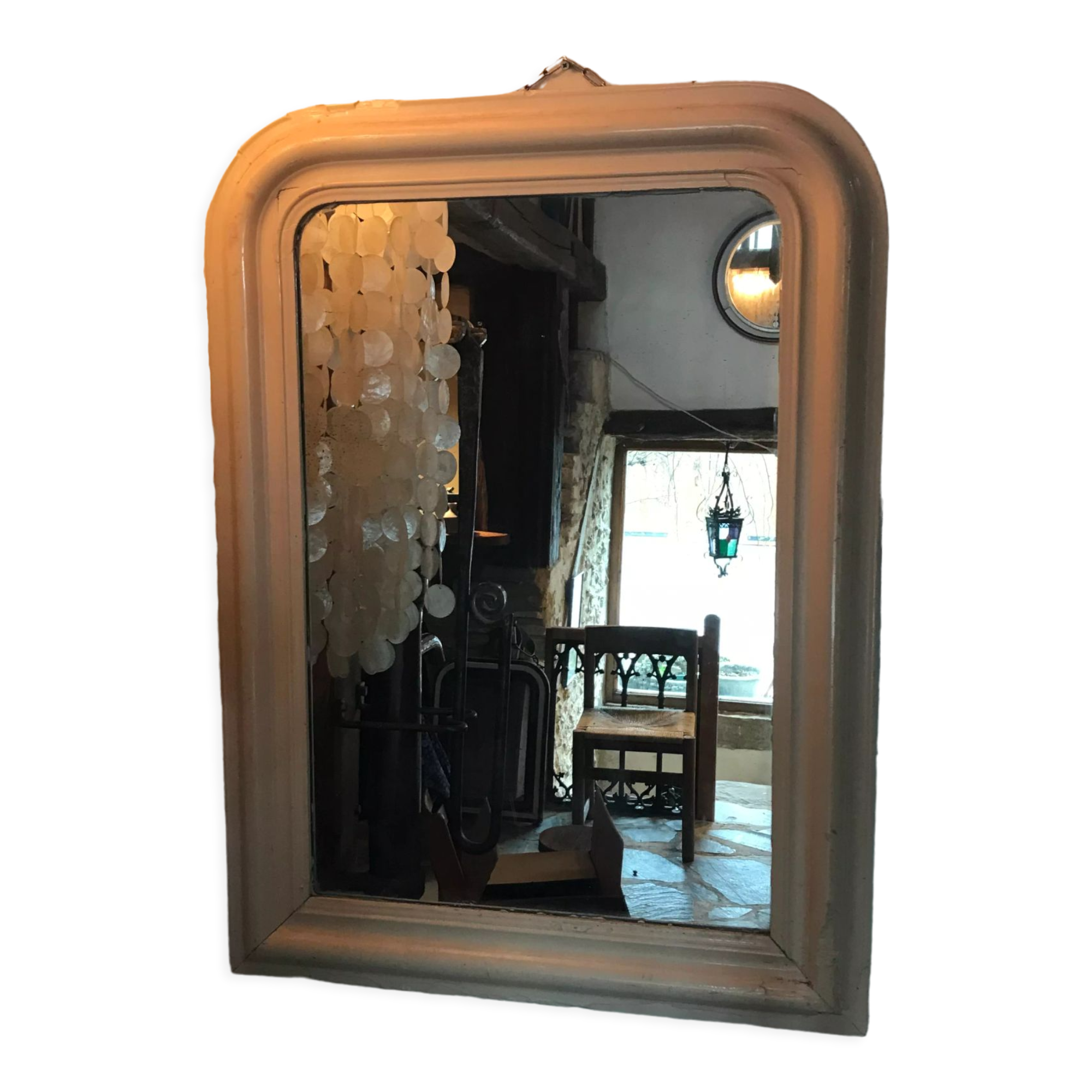 Louis Philippe period mirror, ecru lacquered