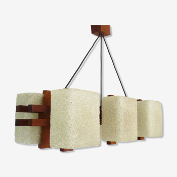 Suspension design scandinave en teck et abat en perspex