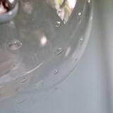 Space Age pendant light in bubbled blown glass, 1970s