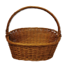 Vintage rattan basket with handle 1960's