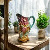 Barbotine pitcher jug from Onnaing Earthenware Factory circa 1900