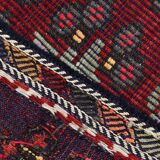 7x10 Kilim Wine Red Turkish Kilim Rug, 218x311Cm