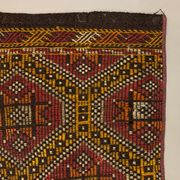 Old Turkish narrow Kilim Runner 315x51 cm, shabby chic, vintage kelim Red Black