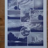 Original lithograph on clouds