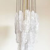 Vintage murano glass leaf chandelier, 1970s