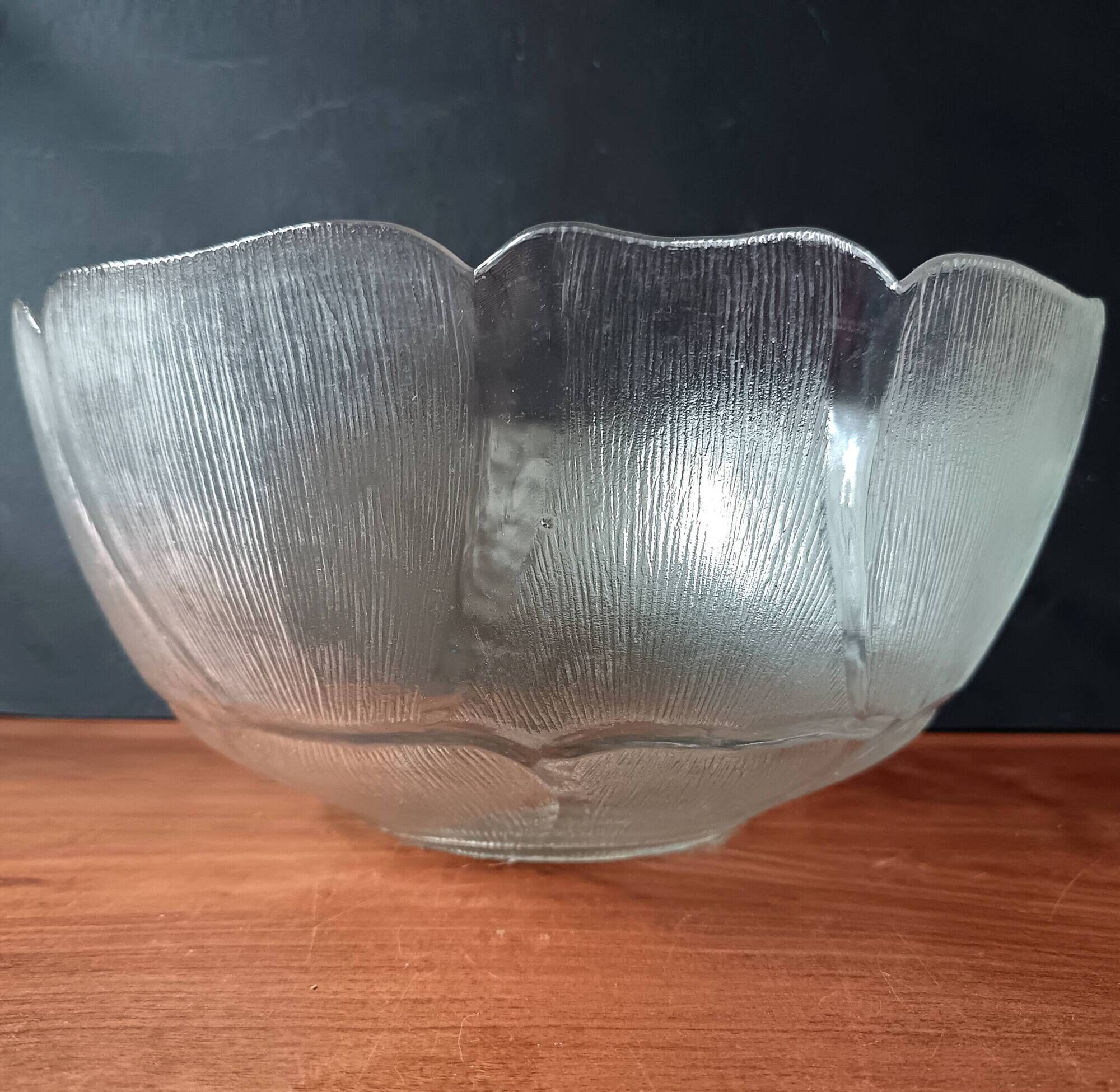 Punch service, salad bowl, 8 vintage glass bowls, Primavera Italy