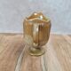 Small antique pressed glass jug in honey colour – moulded decoration