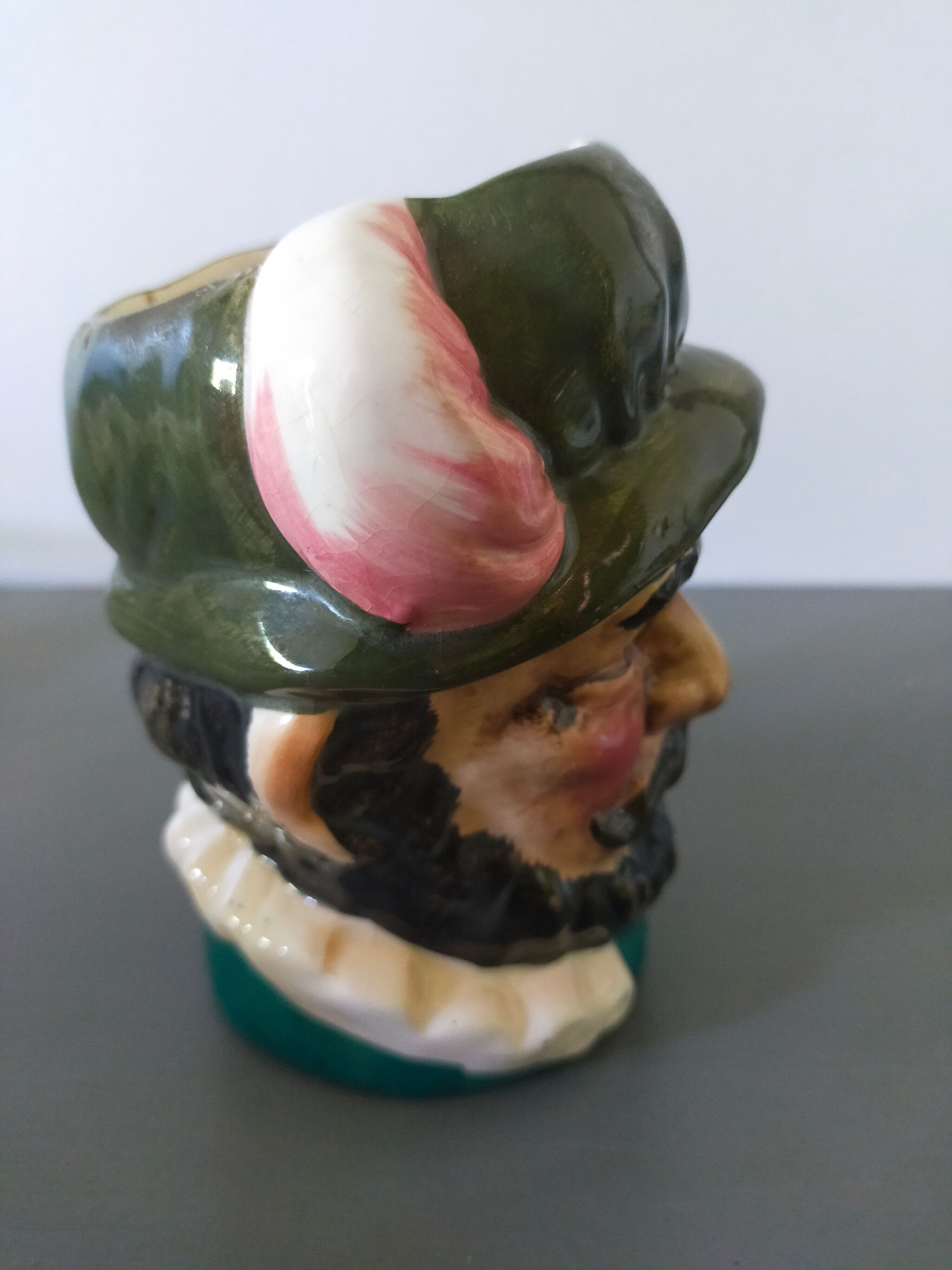 Vintage ceramic face mug, royal doulton style character figure