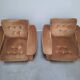 Pair of Mid-Century Modern Czech Lounge Armchairs with Rolling Casters