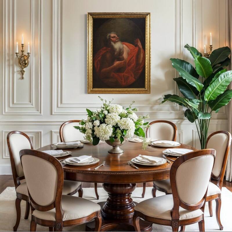 Antique Italian painting of Saint Jerome from the 17th century