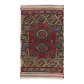 Tapis éparpillé vintage, tapis d'accent turc rouge foncé, paillasson, tapis de bain fait main, tapis de cuisine