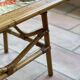 Rattan and ceramic coffee table leduc vallauris