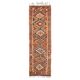 1970s Vintage Turkish Hand-Knotted Wool Cotton Orange Runner Rug 104x338