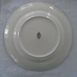 4 flat plates Keller & Guerin Luneville décor flowers Passionflower blue faience old