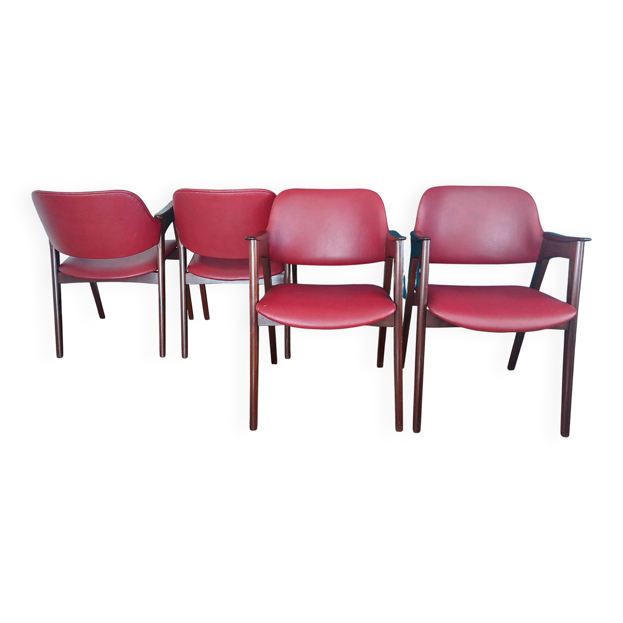 Set of 4 Mid-Century Modern Teak Dining Chairs 1960's