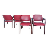 Set of 4 Mid-Century Modern Teak Dining Chairs 1960's