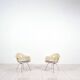 4 chaises longues Eames DAX en fibre de verre avec revêtement violet par Herman Mille
